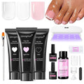GlimightyX Polygel Toenail Starter Kit with Everything UV Light,Full Set - color: 02- 3 Colors Complete Starter Polygel Toenail Kit