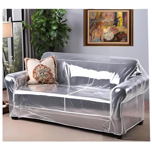 Evelots Clear Vinyl Loveseat Cover, Spill-Resistant 2-Seat Sofa Protector - size: Loveseat