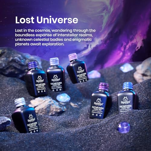 Beetles Purple Gel Polish Set, 6Pcs Purple Blue Gel Polish Silver Glitter - color: A - Purple Blue Silver | Lost Universe
