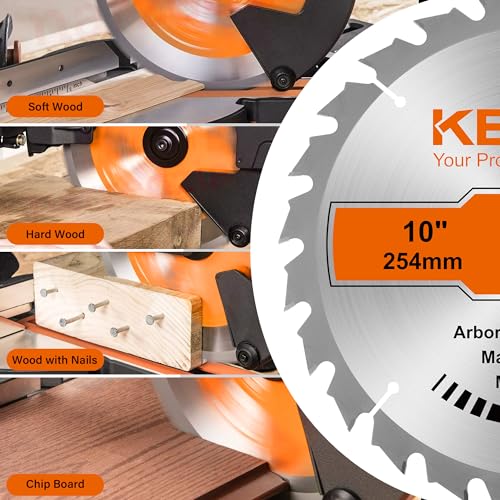 KENDO 10 Inch Circular Saw Blade Set, 2-Pack 40T 60T, 5/8 Arbor