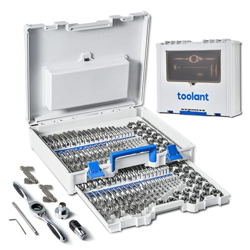 toolant 127-Piece Metric & SAE Ratcheting Tap and Die Set - size: 127pcs set