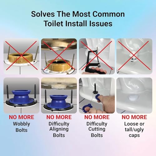 One N Done Toilet Flange Repair Kit - Toilet Kit For Low or Broken Flange. Toilet Wax Ring Replacement Kit W/Toilet Flange Extender Kit, Easy Toilet Bolts, & Toilet Caps For Bottom of Toilet. (1 Ea.)