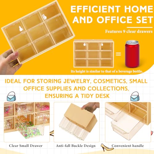 Wenqik 2 Pcs Mini Storage Drawers, Yellow - color: Yellow