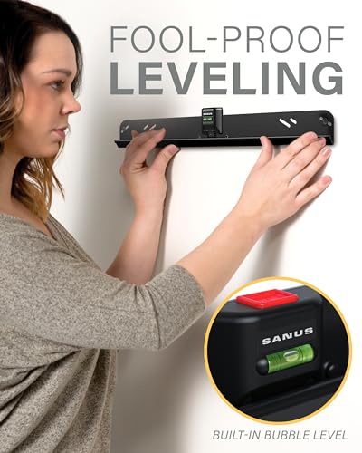 SANUS No Stud TV Wall Mount - Low Profile 22 to 55 inch TV Wall Mount with Easy DIY Install - Includes Built-in Safety Latch, All Hardware & Lateral Shift - size: Small
