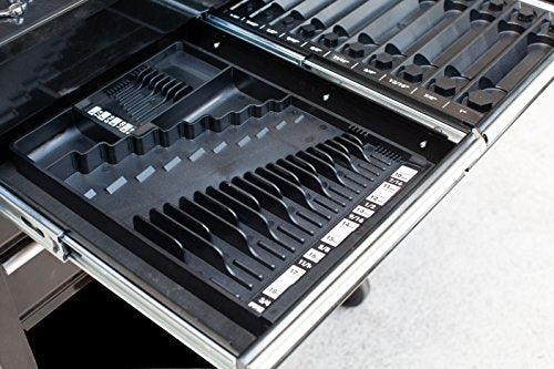 Tool Sorter Wrench Organizer (black) – 28‑Slot SAE & Metric Wrench Tray for Toolboxes – Fits 2” Shallow Drawers – Heavy‑Duty USA‑Made Open‑Face Tool Organizer
