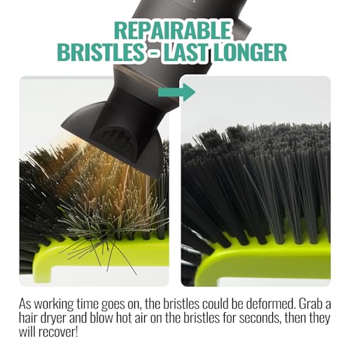 18" Pool Brush Head - Scrub Brush, Curved Ends, Fits Φ1.25” Poles - color: Black & Dark Gray