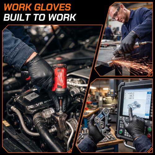 10 Mil Nitrile Gloves Disposable Mechanic Gloves Rubber Latex Cooking Gloves Black Rubber Disposable Gloves Black Nitrile Latex Gloves Large HEAVY DUTY Mechanic Nitrile Gloves 100 Count - size: Large