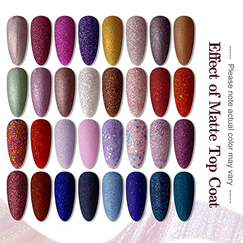 JODSONE Gel Nail Polish Shiny High Gloss Surface Strengthening Glitter Minimalistic Artistic Creation Starter Set 36 Pieces - color: B20