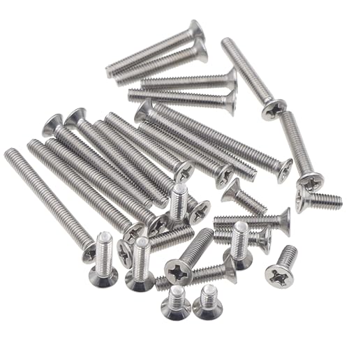 Metric M3 304 Stainless Steel Phillips Flat Head Screw Assortment Kit - size: M3