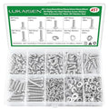451Pcs M4 Phillips Pan Head Machine Screws Nuts Washers Set,304 SS | With Flat & Spring Washers, For Furniture Repairs & Diy,M4x5/6/8/10/12/16/20mm, Clear Label Storage Box - size: 451Pcs M4*5/6/8/10/12/16/20mm