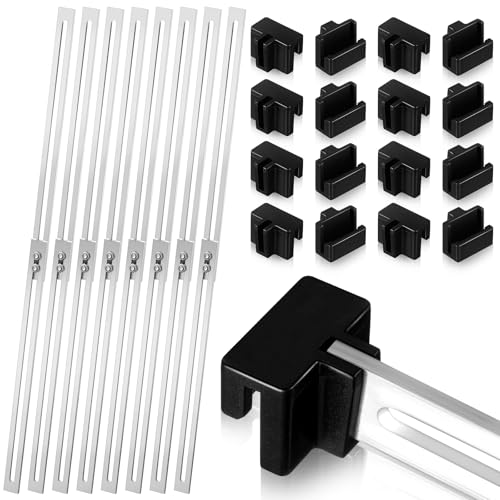 24 Pcs Metal Adjustable File Cabinet Rails Set Include 16 Hanging File Rail Clips 8 Cabinet Dividers Bars Suitable for Cabinets with Drawer Thickness Less Than 1/8 Inch(Silver,18-32.5 Inch) - color: Silver, size: 18-32.5 Inch