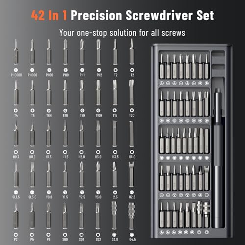 KATERK 42-in-1 Mini Screwdriver Set - Precision Small Magnetic Screwdriver Set Repair Tool Kit for Phone, Computer, Watch, Laptop, Macbook, Ring Doorbell, Eyeglass, Electronic, Screw Driver