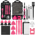 Screwdriver Phillips,Torx,Pentalobe,Triangle Triwing,Flat Head,Star,Eyeglasses Repair Kit Pink tool box with Spudger for iPhone/Xbox/PS4 Switch Controller, Ring Doorbell,Mac - color: Pink