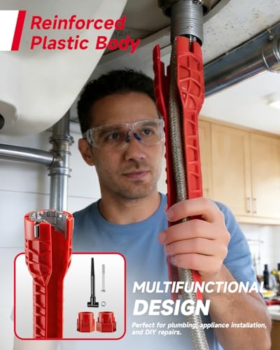 6Pcs Plumbing Tools with Multifunctional Sink Wrench & Basin Wrench