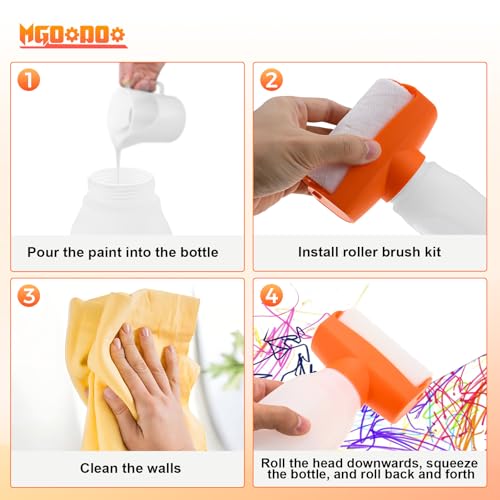 Refillable Paint Roller Kit 500ml Empty for DIY Wall Restoration & Graffiti