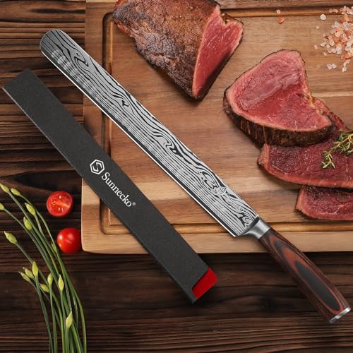 Sunnecko 12 Inch Carving Knife,Brisket Knife for Roasts and Turkey - color: 12 inch Carving Knife
