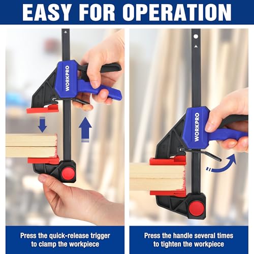 WORKPRO 6" Clamps for Woodworking 2-Pack, Light Duty Wood Clamps - size: 6"