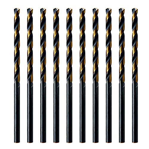 MAXTOOL No 2 10PCs Identical Jobber Length Drill Bits 0.221" HSS M2 Twist Drills Wire Gauge Gage Numbered Straight Shank; JBN02H10R02E10