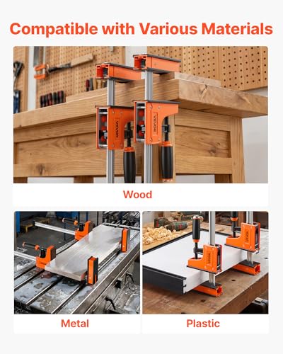 VEVOR Bar Clamps for Woodworking, 4-Pack, 24" and 31" F Clamps, 1100 lbs Load Limit, Clamp/Spreader 2 Modes, Soft Rubber Pads, Ergonomic Handle, Carbon Steel Bar, for Wood Working and Metal Working - size: 31"& 24" (4 Pack), style: Heavy-Duty