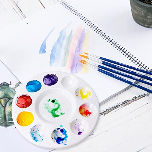Hutou 12 Pack Paint Tray Palettes, Round, White - color: 12 Pack