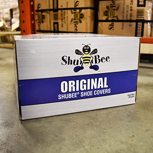 ShuBee Original Disposable, Extra-Large Boot and Shoe Covers, Thicker & Stronger, Durable Protection for Floors - 50 Pairs - color: Dark Blue