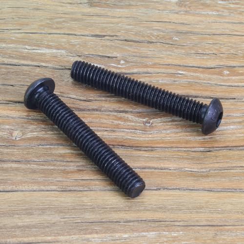 25 Pieces M6 x 40mm Button Head Socket Cap Screws, Thread Pitch 1.0mm, Sutemribor M6 Black Screws, 10.9 Grade Alloy Steel, Black Oxide Finish, Fully Threaded - size: M6 x 40mm, style: Button Head