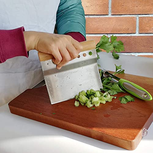 ALLTOP Dough Bench Scraper/Cutter/Chopper, 1 Pack - color: Wooden