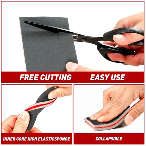 36 PCS Sanding Sponge Block 80-400 Grit Wet Dry Sandpaper for Wood Metal - color: 80-400g, size: 36 Pcs