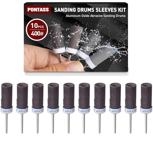 10 Pcs 400 Grit Sanding Drums for Rotary Dremel Tool - size: 400 Grit