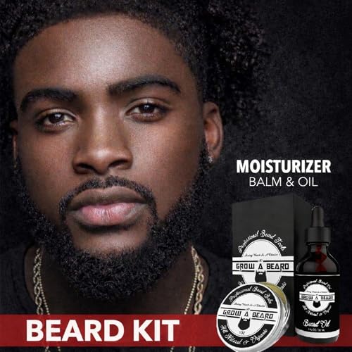 Beard Brush, Beard Comb, Beard Oil, & Beard Balm Grooming Kit for Men's Care, Travel Facial Hair Set for Growth, Styling, Shine & Softness, Great Gifts for Him, Fathers Day, Dad Gifts - color: Kit