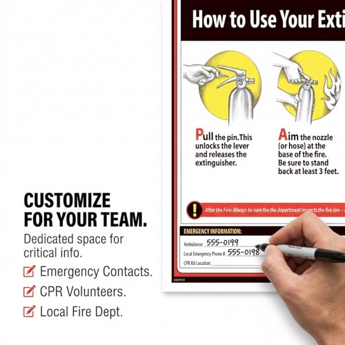 ComplyRight Fire Extinguisher Poster, 18" x 24", Safety Signs for Workplace - color: Fire Extinguisher Poster