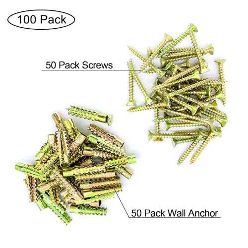 50Pack Hollow Wall Anchors with Screws, Loose Hinge Hole Repair Kits - size: 50 Pack