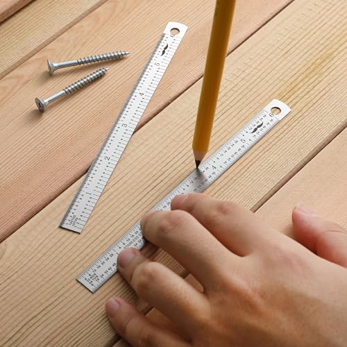 Mr. Pen- Machinist Ruler, 6 Inch, 2 Pack, Stainless Steel Imperial - style: 6 inch, 2 Pack 1/10-1/100 Graduation