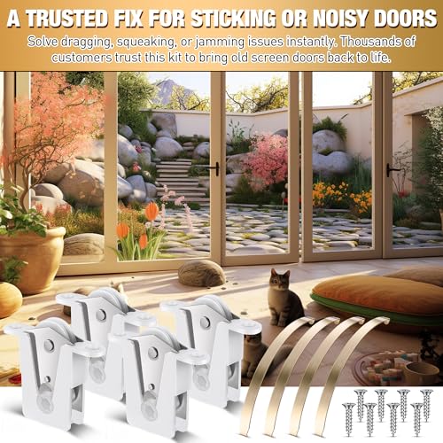 4 Pack Sliding Screen Door Rollers Compatible with Andersen