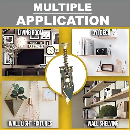 Expansion Screw Sleeve - Hammer Driver Anchor with Screw Nail-in Drywall Plaster Fixing Expansion Anchor Bolt (60)