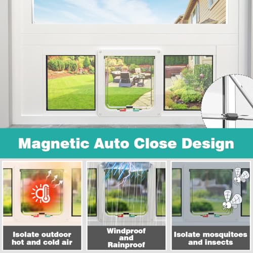 Aluminum Cat Door for Windows - Adjustable to Fit Window Width 24"-28" - size: Fit 24"-28" Window
