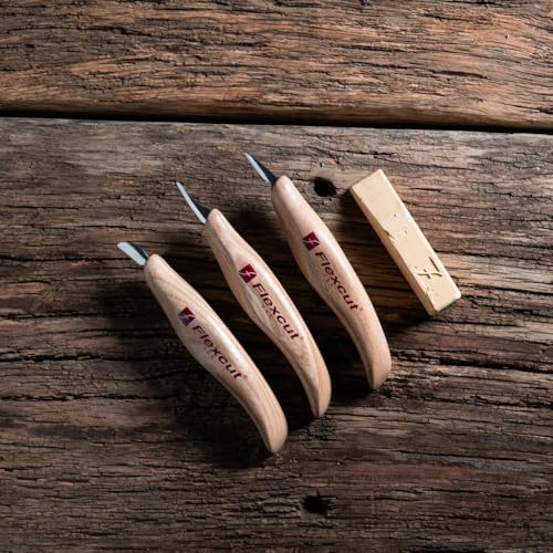 Flexcut Wood Carving Set | Detail Knife Set, with Mini-Pelican, Carving, and Detail Knife | 1095 High Carbon Steel Blades | KN400 | Made in the U.S.A - style: Detail Knife Set