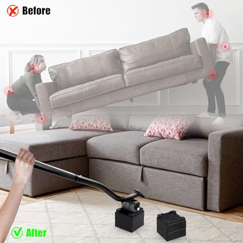 29" Lengthening Furniture Lifter Tool, Appliance Metal Lifter for Furniture - size: Black-29 IN