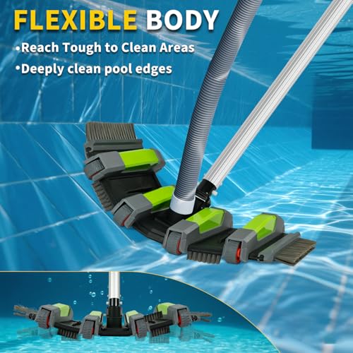 Heavy Duty Pool Vacuum Head, 17.5 in, 3.2 lb Weighted, Gray