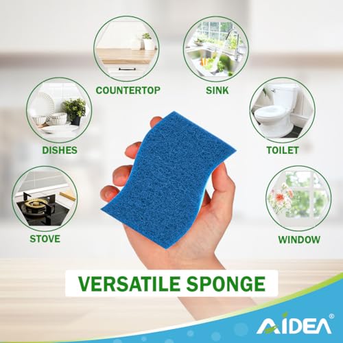 AIDEA Sponges Kitchen, Non-Scratch Scrub Sponge,12Count, Sponge for Dishes - color: Light-blue