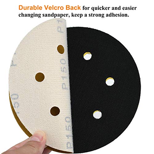 6-Inch 6-Hole Hook and Loop Gold Sanding Discs 150-Grit, 100-Pack - style: 150 Grit