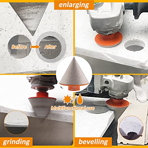 Diamond Core Drill Bit Kit BGTEC Diamond Hole Saw Tile Cutter for Porcelain Tile Ceramic Marble Brick, 5/8"-11 Thread 6/6/20/35mm+50mm Chamfer Bit - size: Bag:6/6/20/35mm+50mm Diamond Chamfer Bit
