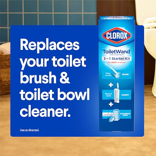 Clorox ToiletWand Toilet Cleaning Starter Kit, 1 Kit with 6 Refill Heads - size: 1 Count (Pack of 1)