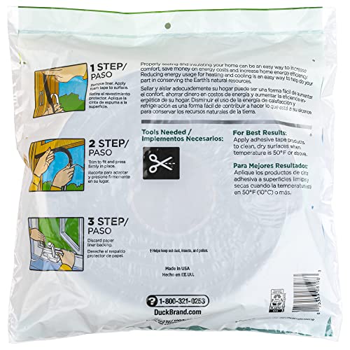 Duck Brand Self Adhesive Foam Weatherstrip Seal for Extra Large Gaps, 30 Total Feet, Window and Door Seal Strip Foam Tape, 3/4-Inch Wide x 1/2-Inch Thick x 10-Feet Long, 3 Rolls, Charcoal (284424) - size: Extra Large Gaps