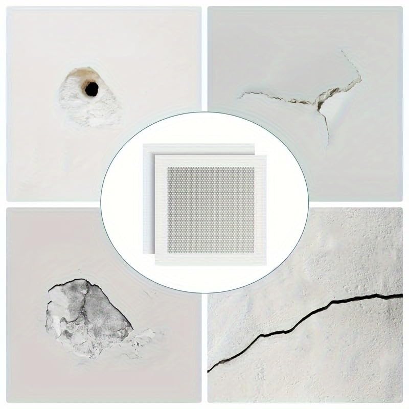 6-Inch Wall Repair Patch, Self-Adhesive Fiber Mesh Foam Board for Drywall Crack Repair, Quick Fix for Ceiling and Wall Holes, Easy DIY Installation Tool