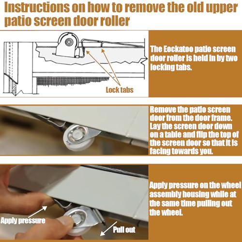 Sliding Screen Door Roller Assembly (Upper & Lower Combo) - style: Upper + Lower Rollers Combo