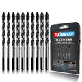 10-Piece 5/32" Masonry Drill Bits for Tile Glass Ceramic Wall Brick Stone Soft-Metal Wood, 1/4 Inch Concrete Drill Bits Cement Drill Bit Set, 3-Flat Shank, YG8 Carbide Tungsten Steel Alloy Tip 4mm - size: 10 Piece 5/32 Inch Drill Bit Set