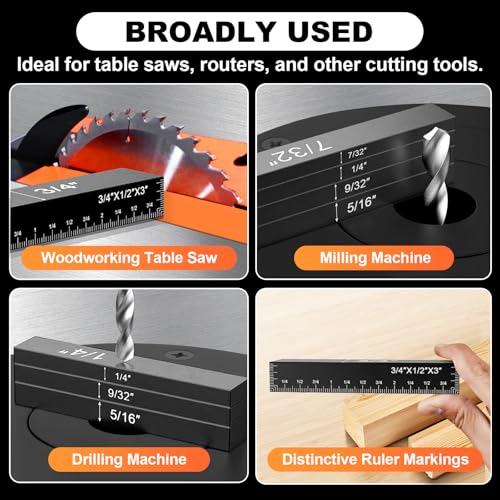 Setup Blocks Woodworking Tools - 15 PCS Height Gauge Block Set with Precision Ruler-Marked Bars, Table Saw Accessories (Large) Graving tools