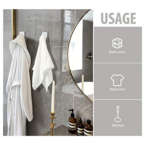 VIS'V Adhesive Towel Hooks, Shower Wall Stick on Hooks, Silver, 4 Pcs - color: Silver