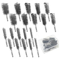 20Pcs Wire Bore Brush for Drill Set 1/4" Hex Shank Stainless Steel Wire Brush (8/10/13/15/17/19/22/25/28/30mm) Each 2 Drill Brushes Attachments for Rust Paint Removal Grinding Sanding Polishing